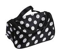 TYREE Black Zipper Borsa Cosmetica Astuccio da toilette Borsa da Trucco Borsa a Mano con Motivo a Punti