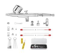 TYREE Kit Aerografo con Aerografo Doppia Azione Kit 3 Aghi Kit di Pulizia Aerografo per Aerografo Trucco Aerografo per Unghie