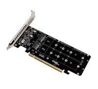 TYREE Scheda Di Espansione PCIE 4.0 Doppio Disco PCIeX16 a M.2 M-Key NVME SSD, Supporta 4 SSD NVMe M.2 M Key 2280