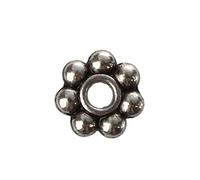 TYREE Set di 200 perline intercalari in Tibet argento fiore, 6 mm