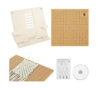 TYREE Tavola in Macramé e supporto regolabile in metallo, tavola di progetto in macramé double face 12x16 pollici con spille, per indossare parrucche del braccialetto