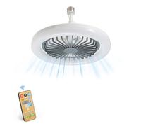 TYREE Ventilatore a portalampada di Luce Multidirezionale con Telecomando 10 Pollice Ventilatore a Soffitto a Vite in Presa Luce per Miglioramento e Regolazione Migliorati