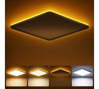 Tyreses Plafoniera LED Soffitto Quadrata 24W, Plafoniere Lampada con Telecomando, Luce Notturna Dimmerabile 1800K, Pannello Dimmerabile 3000K-6500K per Camere da Letto, Camerette, Soggiorni, Ø30CM