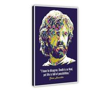 Tyrion Lannister Poster con citazioni motivazionali di Peter Dinklage, 1 poster su tela, decorazione artistica da parete per soggiorno e camera da letto, 50 x 75 cm
