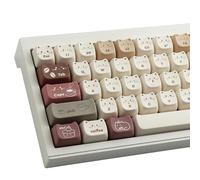 TYRIXKI PBT Keycaps 142 tasti carino keycaps sublimazione caffè gatto keycaps profilo mao keycaps personalizzati per Cherry Gateron MX Swithes tastiere da gioco meccaniche
