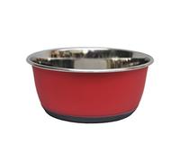 TYROL - Ciotola in acciaio inox antiscivolo opaco per gatti, cane/animali da compagnia, grande, 20.5 cm, colore: Rosso