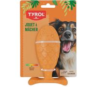 Tyrol - Giocattolo cane bambù salmone - Giocattolo per cani - Massa i denti e le gengive - con fibra di bambù - resistenza media per masticatori moderati - sapore salmone - 14 cm