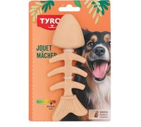 Tyrol - Giocattolo cane di bambù con bordo di salmone - Giocattolo per cani per masticazione - con fibra di bambù e nylon - Resistenza dura per masticatori forti - Gusto salmone - 14 cm