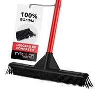 Tyroler Scopa in Gomma | Testa di 40 cm Scopa Gomma per Pavimenti | Manico Antiruggine di 140 cm in Acciaio Inox e Resistente alla Ruggine | Perfetto per Tutte le Superfici