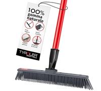 Tyroler Scopa in Silicone Giapponese | Testa 30cm | Manico da 4 Parti 140cm | Scopa in silicone 100%, testa girevole 30 cm; scopa per tappeti, pavimenti, piastrelle e legno