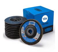 Tyrolit Disco lamellare 2 in 1, 125 mm x 22,23 mm, granulometria 40, 10 pezzi, qualità professionale, per acciaio e acciaio inossidabile, lunga durata, dischi lamellari, dischi abrasivi Premium