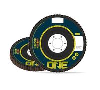 TYROLIT ONE - Dischi lamellari 2 in 1, resistenti, 115 mm, per acciaio e acciaio inossidabile, grana 60, 115 x 22,23 mm, confezione da 10