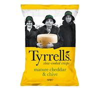 Tyrrells, Chips Cheddar, Patatine al Gusto Formaggio, Busta da 150 g | Ideali come Snack per Merende, Aperitivi, Antipasti o Feste, Senza Coloranti e Senza Glutine