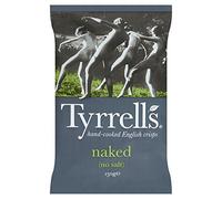 TYRRELLS, Chips Naked, Patatine Senza Sale, Ideali come Snack per Merende, Aperitivi, Antipasti o Feste, Senza Coloranti, Senza Glutine e Vegane, Busta da 150 g