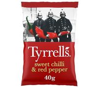 Tyrrells, Chips Sweet Chilli & Red Pepper, Busta da 40 g | Patatine al Chilli e Pepe Rosso, Ideali come Snack per Merende, Aperitivi, Antipasti o Feste, Senza Coloranti