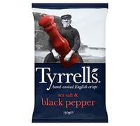 TYRRELL'S - Confezione da 3 patatine con sale marino e pepe nero, 150 g
