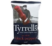 Tyrrells Mano Cotte Patatine Inglesi - Mare Sale E Pepe Nero (150g) (Confezione da 6)