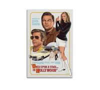 TYRWRHURWEY Poster artistico da parete con motivo "Once Upon A Time in Hollywood", stampa artistica da parete su tela, stile vintage, per soggiorno e camera da letto, 50 x 75 cm, senza cornice