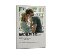 TYRWRHURWEY Poster artistico da parete con scritta "Forever My Girl", stampa artistica da parete estetica vintage, decorazione per soggiorno e camera da letto, 50 x 75 cm, con cornice
