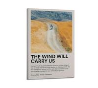 TYRWRHURWEY Poster artistico da parete su tela con scritta "The Wind Will Carry Us", stampa artistica da parete estetica vintage, decorazione per soggiorno e camera da letto, 20 x 30 cm, con cornice