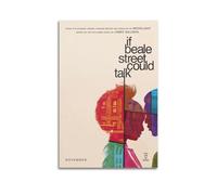TYRWRHURWEY Poster su tela con scritta "If Beale Street Could Talk", decorazione artistica da parete per soggiorno, camera da letto, 50 x 75 cm, senza cornice