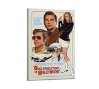 TYRWRHURWEY Stampa artistica da parete su tela con motivo "Once Upon A Time in Hollywood", decorazione artistica da parete per soggiorno e camera da letto, 50 x 75 cm, con cornice
