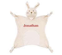 TYRY.HU Doudou Neonato Portaciuccio con Nome Coperta di Sicurezza Fatto con Tessuto Morbido per Bambino Regali per Ragazzi e Ragazze(Sonaglio Coniglio)