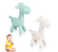 TYRY.HU Giochi Dentizione Neonato Giocattoli Massaggiagengive Silicone Giraffe Refrigerante Massaggio Gengive Sensoriali Giocattolo Regalo per Bambini 3 6 12 Mesi Set di 2
