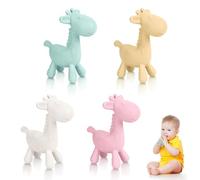 TYRY.HU Giochi Dentizione Neonato Giocattoli Massaggiagengive Silicone Giraffe Refrigerante Massaggio Gengive Sensoriali Giocattolo Regalo per Bambini 3 6 12 Mesi Set di 4
