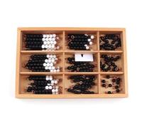 tysdyzgs Bastoncini di Perline Colorate Montessori, Giocattoli educativi per Bambini con riconoscimento del Colore per l'interazione Genitore-Figlio,Nero