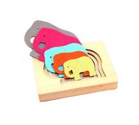 tysdyzgs Montessori Bird Jigsaw Puzzle, Un sussidio didattico per Bambini Che percepisce i cambiamenti di Colore e Forma,Elephants