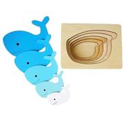 tysdyzgs Montessori Bird Jigsaw Puzzle, Un sussidio didattico per Bambini Che percepisce i cambiamenti di Colore e Forma,Whales
