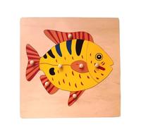 tysdyzgs Montessori Piccolo Compensato Floreale, Educazione Precoce Sensoriale Insegnamento Cognitivo AIDS E Giochi Puzzle,Fish