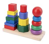 tysdyzgs Montessori Rainbow Tower, Blocchi di Costruzione della Torre a Tre colonne Gioco educativo per Bambini della Vita Quotidiana