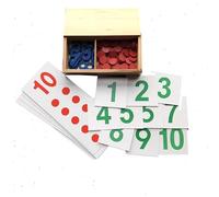 tysdyzgs Numeri E Fiches Montessori, Matematica Infantile Riconoscimento Insegnamento AIDS per la capacità di Conteggio,Rosso
