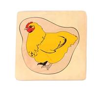 tysdyzgs Puzzle di Crescita del Pollo Montessori, Giocattolo educativo per Bambini con riconoscimento del Colore della tavola di Legno