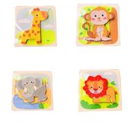 tysdyzgs Puzzle in Legno Montessori, riconoscimento del Colore del Maialino Anatra e del Cane per l'educazione della Prima Infanzia,Animals