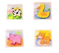 tysdyzgs Puzzle Montessori con Fibbia in Legno, Giocattoli per Bambini interazione Genitore-Figlio coordinazione Occhio-Mano,Livestock