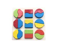 tysdyzgs Puzzle Montessori in Legno in Due Pezzi, riconoscimento del Colore per Bambini e Aiuto didattico per la cognizione della Forma,Two Points