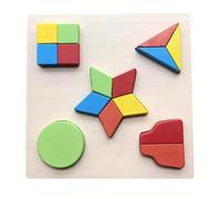 tysdyzgs Puzzle Montessori in Legno in Due Pezzi, riconoscimento del Colore per Bambini e Aiuto didattico per la cognizione della Forma,Five Points