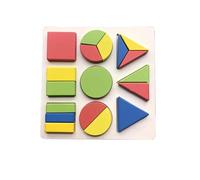 tysdyzgs Puzzle Montessori in Legno in Due Pezzi, riconoscimento del Colore per Bambini e Aiuto didattico per la cognizione della Forma,Three Points