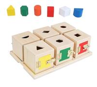 tysdyzgs Scatola Montessori Staccabile a 6 Serrature, ausili per l'insegnamento sensoriale per l'istruzione precoce con Una Base per Far Cadere Gli Oggetti