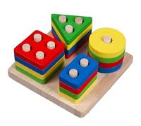 tysdyzgs Set di colonne Geometriche Montessori, insegnamento cognitivo sensoriale AIDS Blocchi di Costruzione per la Corrispondenza delle Forme