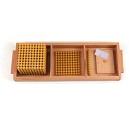 tysdyzgs Sistema dimostrativo di Perline Montessori, ausilio didattico di Matematica per Bambini con Perline d'oro,Small