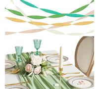 TYSM-CC 5 Rotoli di Carta Crespa Crepe Paper in Verde Oro Multicolore Brillante per Decorazioni Festive, Ideale per Matrimoni, Feste a Tema Giungla, Compleanni, Eventi e Artigianato Creativo
