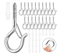 TYSM-CC Ganci Avvitabili 20 Pezzi Ganci Q-Hanger Universali per Legno e Soffitto con Vite in Metallo e Fibbia di Sicurezza per Campanelle, Lanterne, Catene