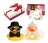 TYSM-CC Set 2 Paperelle Sposalizio, Mit Geschenkbox per Sposi Divertenti | Un’idea regalo irresistibile - papera sposa e papero sposo galleggianti, geeignet come bomboniera o regalo nozze