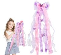 TYSM-CC Zaino Scolastico con Fiocco e Farfalla Decorativo per Ragazze e Bambini, Design Pratico per Fai da Te e Attività Scolastiche, Colore Viola Chiaro, Ideale per l'Inizio della Scuola