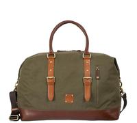 TYT Zefiro, Borsa da Viaggio Uomo in Canvas e Pelle Bovina, Borsone Weekender con Tracolla Regolabile, Base Rinforzata, 52x24x35 cm (Forest)