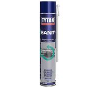 Tytan Schiuma Poliuretanica Manuale Sanit 750 ml, Espanso Sigillante per Sanitari, Tubi, Vasche e Cabine Doccia, Riempitivo Schiumoso per Isolamento Termico e Acustico, Resistente a Muffa e Umidità